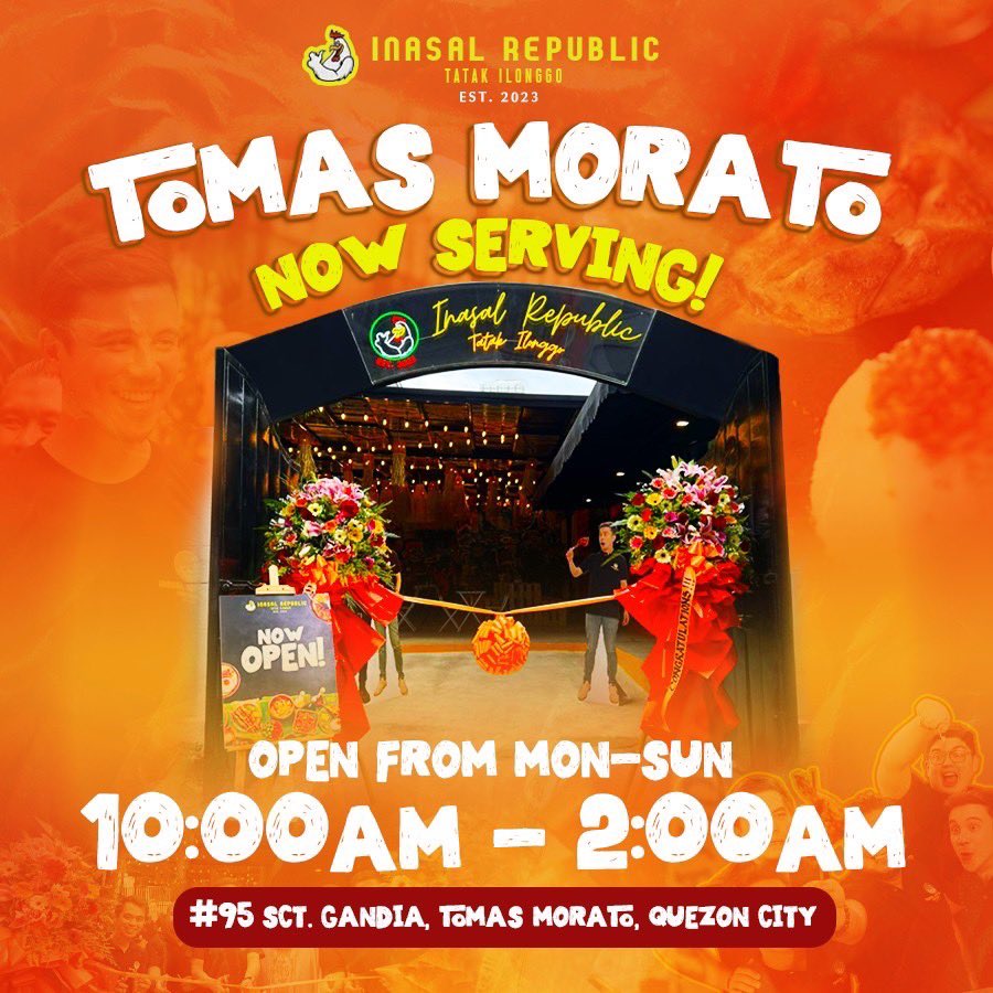 Satisfy your Bacolod Inasal cravings at Inasal Republic! Come and visit us at 95 Sct. Gandia, Tomas Morato. Kaon ta! 🐔 <a href="/AtaydeArjo/">Arjo Atayde</a>