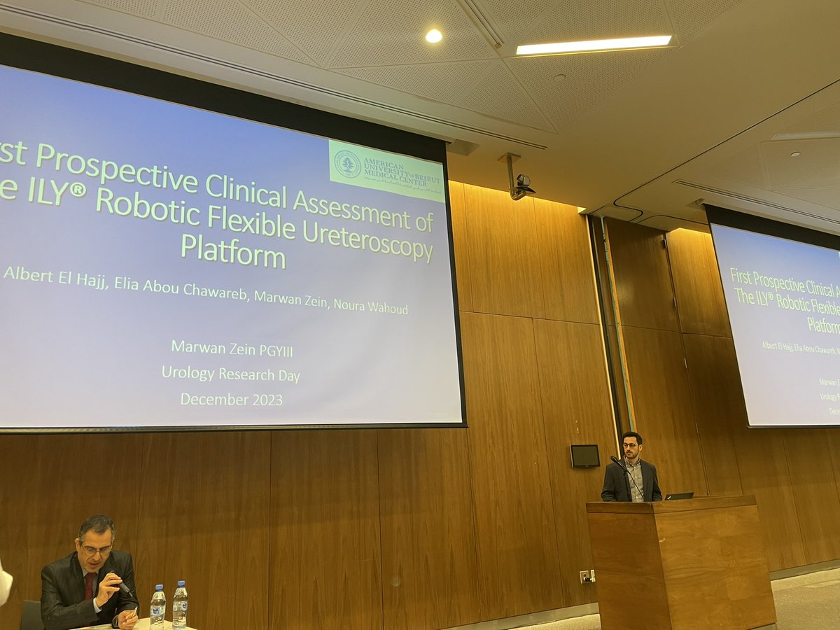 DrAlbert's tweet photo. Parallel sessions ongoing now #endourology. Presentations on robotic ureteroscopy #ILY , #AI in endourology, stone prevalence in North Lebanon and the use of alprazolam to reduce pain in ESWL @AUB_FM @AUB_Lebanon @AubmcU @AUBMC_Official @usek @BalamandU https://t.co/QntmX2JDii