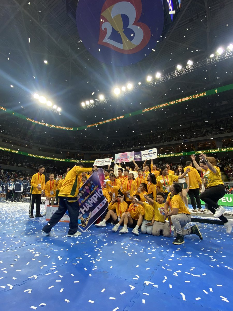 FarEasternU's tweet photo. #UAAPSeason86 CHEERDANCE COMPETITION CHAMPIONS 
FEU Cheering Squad!
#SuperTAMario https://t.co/xTfd6GpOVt