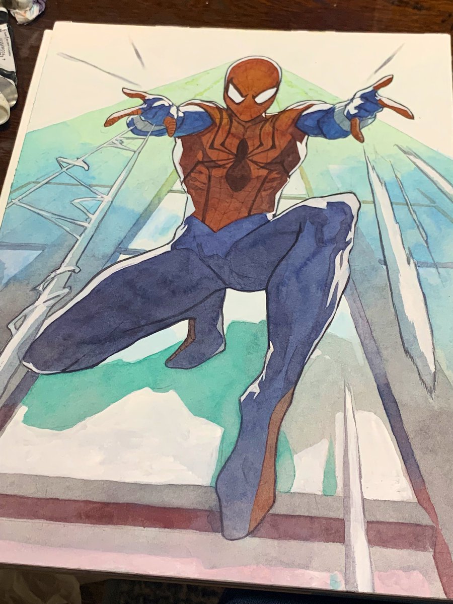 「ベン・ライリー スパイダーマン描けました」|モッカのイラスト