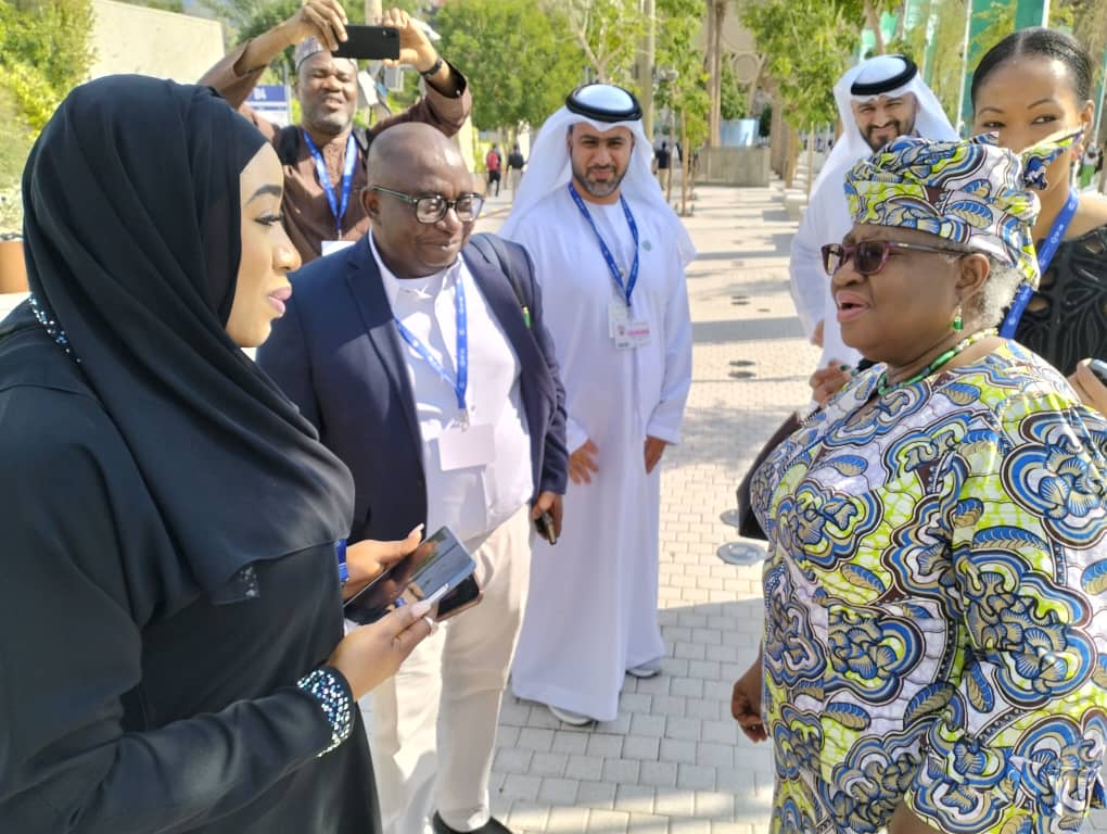 GafarAlawode's tweet photo. Transmitting from #COP28UAE.....Glad to be part of the Hon. Minister of Humanitarian Affairs and Poverty Alleviation's team that engaged @isdb_group on partnership for climate adaptation and humanitarian response. We also had a brief discussion with the WTO DG. https://t.co/r2yCf6csvr