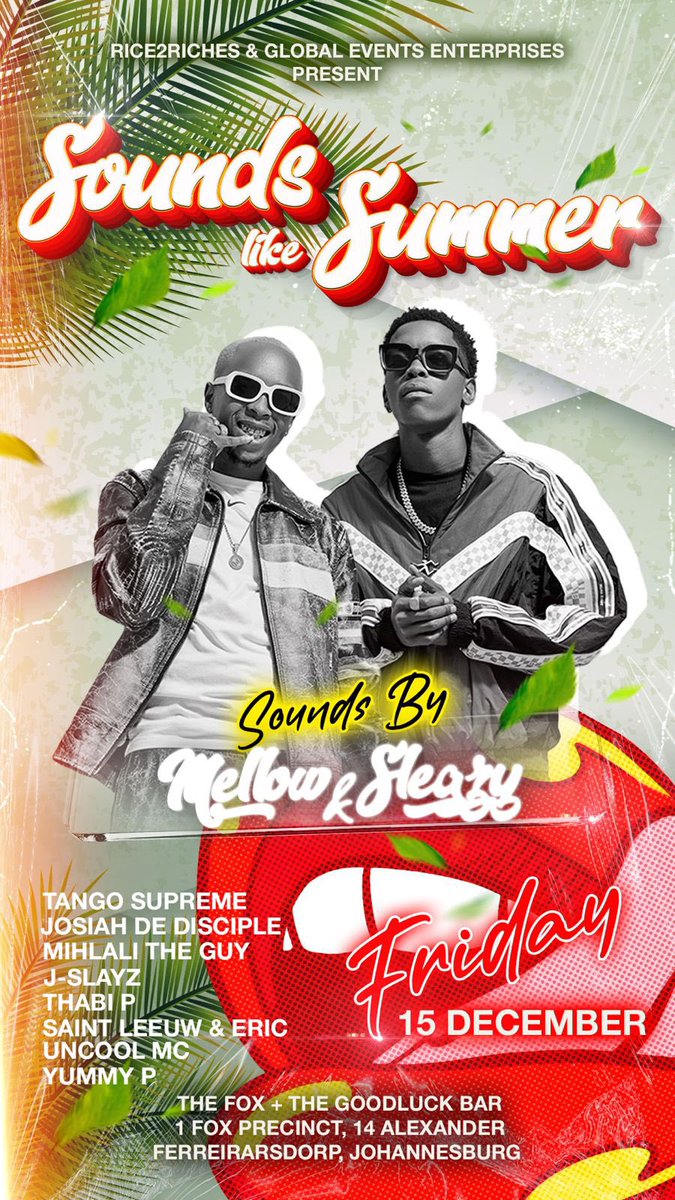 RICE2RICH's tweet photo. SLS BRINGING OUT THE BIGGEST DUO IN PIANO!!! 🥳🚀🧑🏾‍🍳

DECEMBER 15 siya’ROCKA !! 

Hayiii Imnandi lentoooo!!! 🤩🤩🤩

LINK IN BIO FOR MORE!!!!

#SoundsLikeSummer #Dezemba #monate #thebiggest #monatefridays 
#duo https://t.co/4HCzJ7Yed8