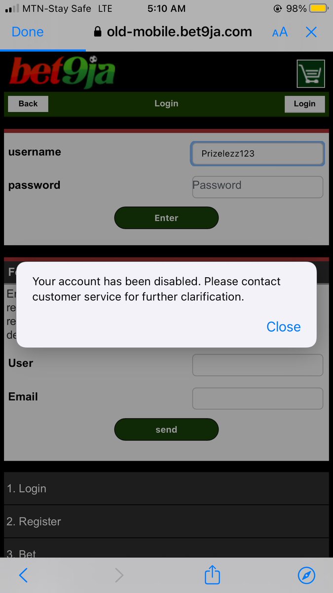 Stylishmahn's tweet photo. @Bet9jaHelp why is my account disabled with #5000 in it please? I need a better explanation on this issue. Are you guys trying to reap me of my money? https://t.co/pn7q9n01gQ