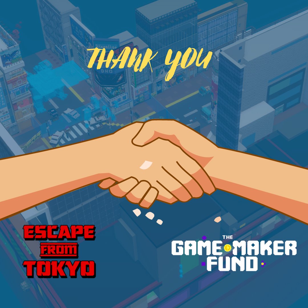 EFT_theGame's tweet photo. Thrilled to be part of the incredible journey with the @GameMakerFund for #EscapeFromTokyo! 🚀 

Grateful for the support and opportunities that come with this collaboration. Let's make gaming magic together! 🎮 

#gamedev #indiedev #indiegame #Metaverse https://t.co/l8s03BmnTp