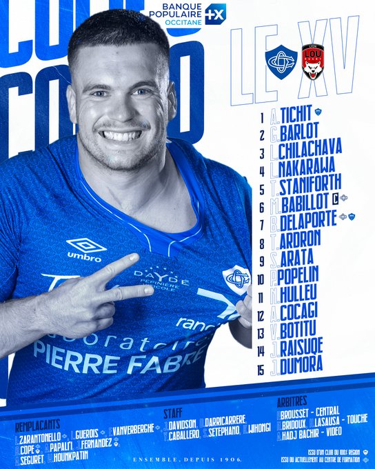 DanslameleeXV's tweet image. Tout savoir sur le match entre Castres et Lyon pour la 9ème journée de Top 14 !

Castres Olympique (5e) 🆚 LOU Rugby (10e)
⌚️ Samedi 2 décembre à 17h
🏟️ Stade Pierre Fabre
📺 Multiplex Canal+ / Canal+ Sport

#Top14 #Rugby #COLOU #LOU #Lyon #Castres #CO