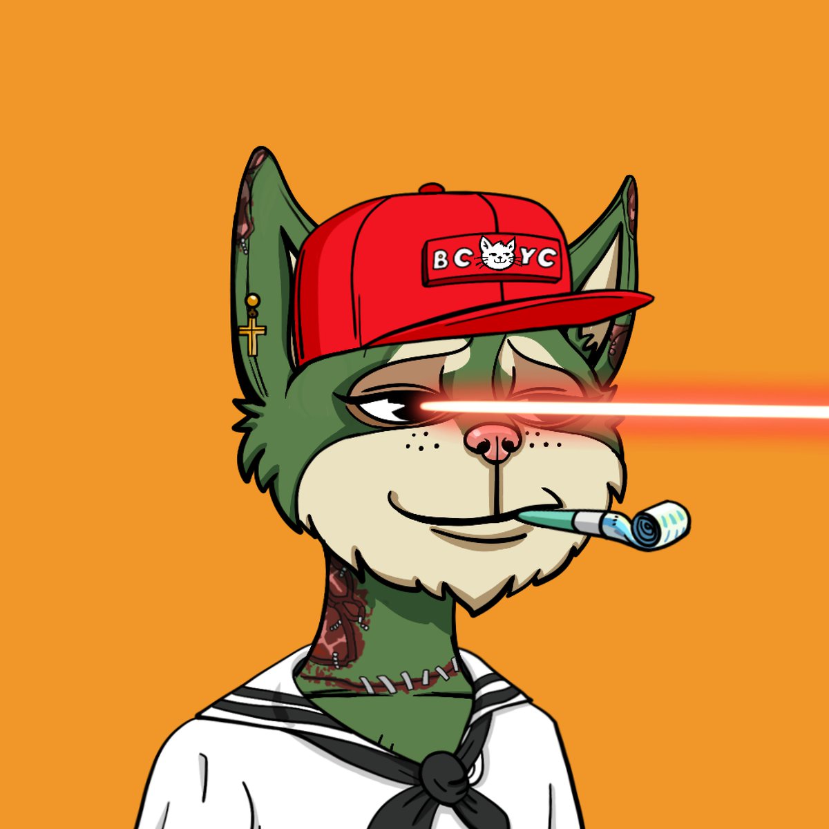 Zombie with laser eyes #BCYC #BitcoinCats