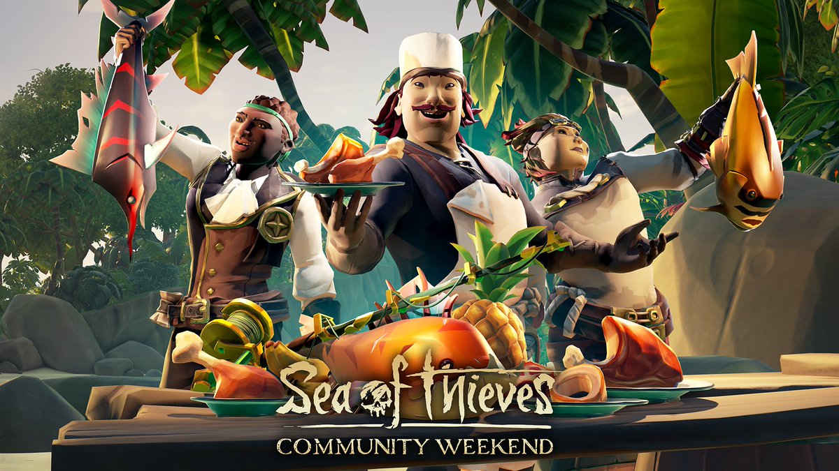 Season Ten Community Weekend is live until December 4th (11am UTC)! Log in to get your free flag and Snapping Shark Emote, enjoy watching Sea of Thieves on Twitch to boost the Community Emissary Grade multiplier, win a Skull of Siren Song Voyage to earn a unique Title and more!