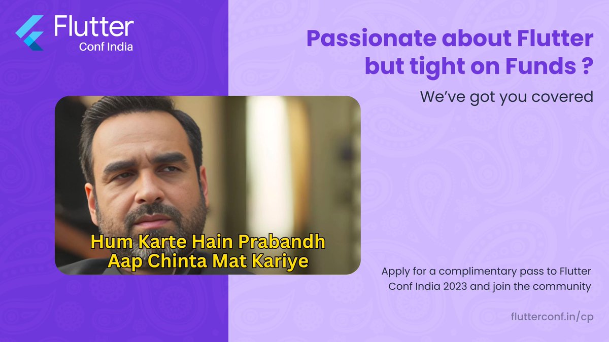 🚨🚨SPECIAL ANNOUNCEMENT 🚨🚨

Passionate about #flutter #development and wanted to attend #FlutterConfIndia2023?

Tell us why here: flutterconf.in/cp and get a chance to attend #FlutterConfIn 💙

Tag your friends below and let them know 👀

Valid till tomorrow midnight 🕛