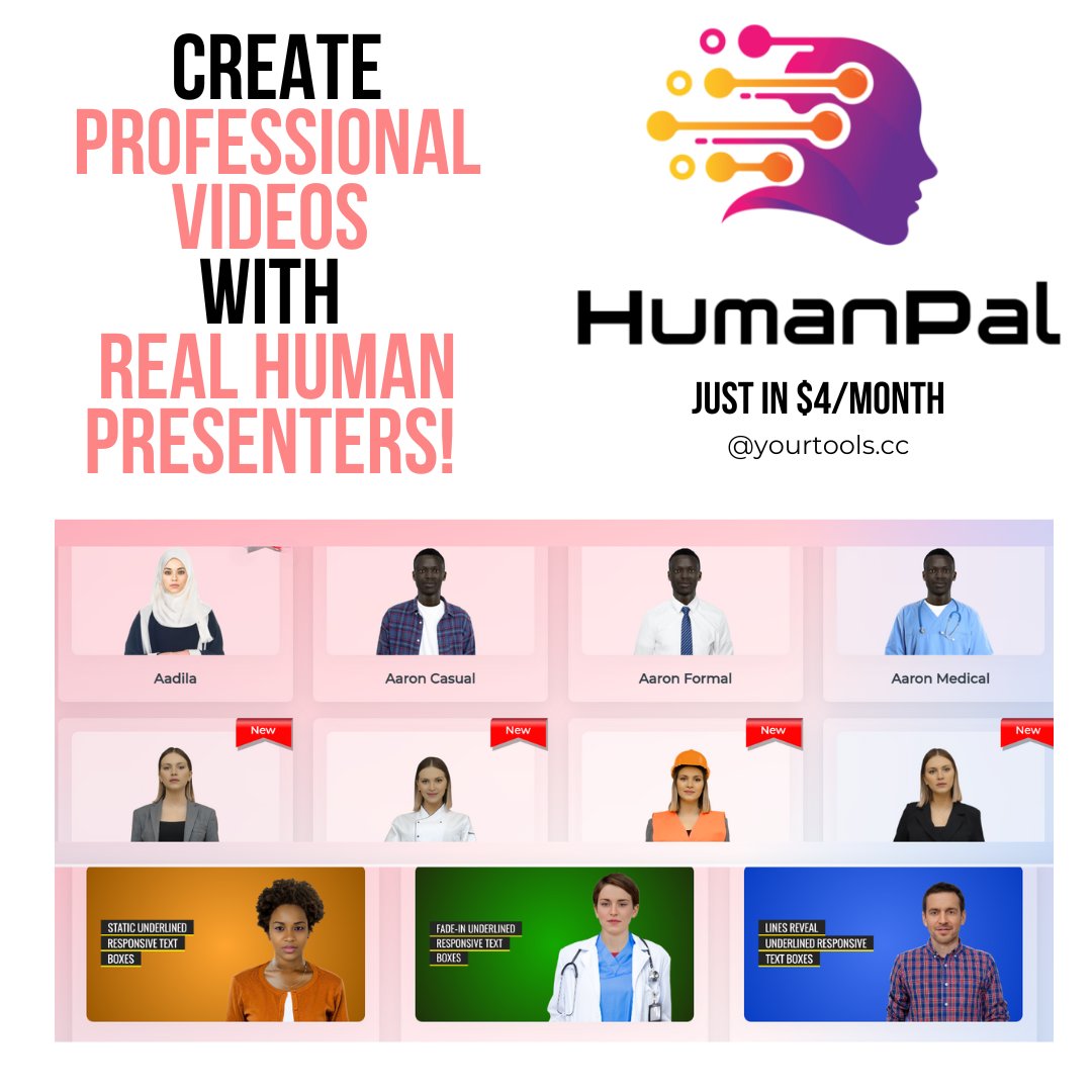 shared_tools's tweet image. 🤔 Ever wished you had your very own human-like presenter for your videos? Look no further! 🚀
Get HumanPal from yourtools.cc and enjoy!

#Videomaking #onlinevideos #Videocreation #AItools #HumanPal #Digitalaccess #Yourtoolscc #Affordabledigitalaccounts