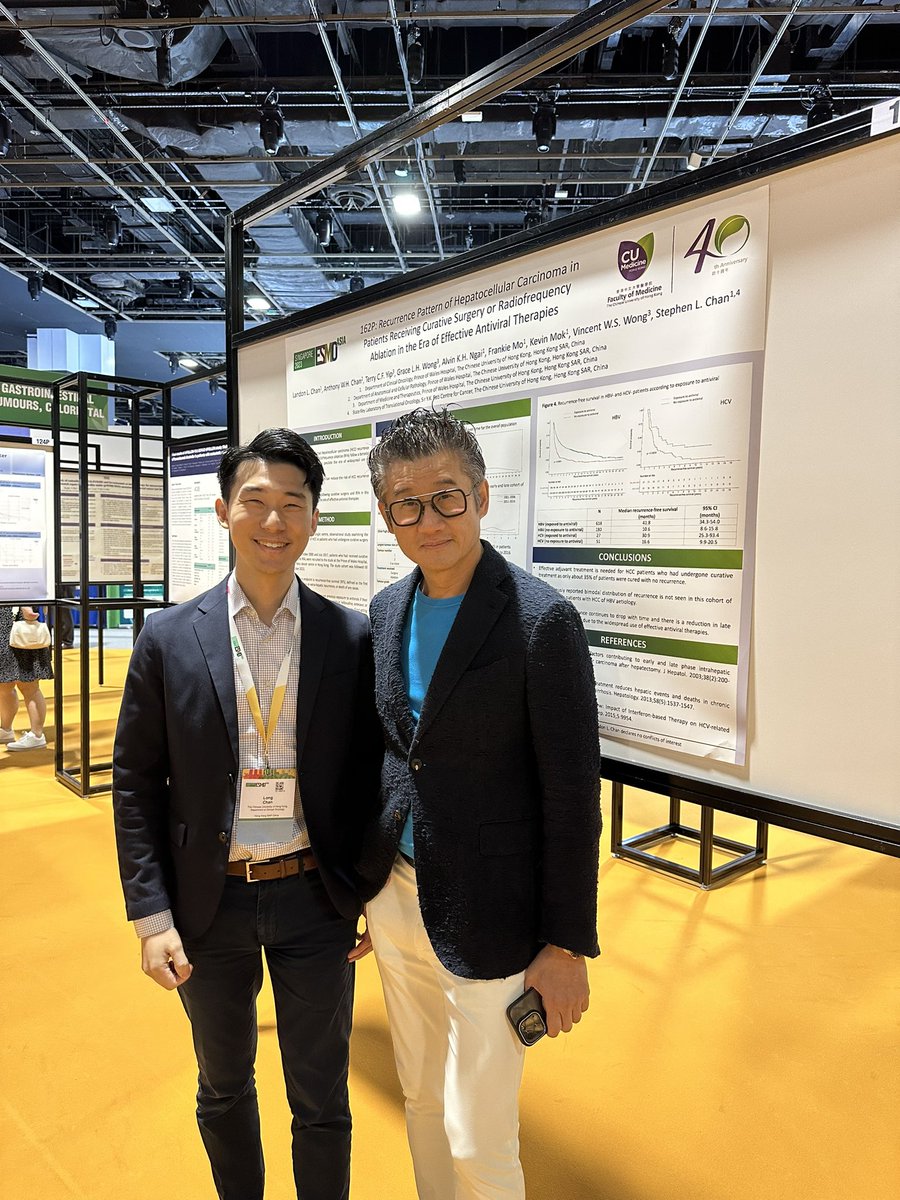 Happy to share my *first* poster in international conference on the recurrence pattern of HCC following curative surgery and RFA in the era of effective antivirals! Thx for the support!
<a href="/StephenLChan1/">Stephen L. Chan</a> <a href="/mollylisc/">Molly Li</a> <a href="/TonyMok9/">Tony Mok</a>