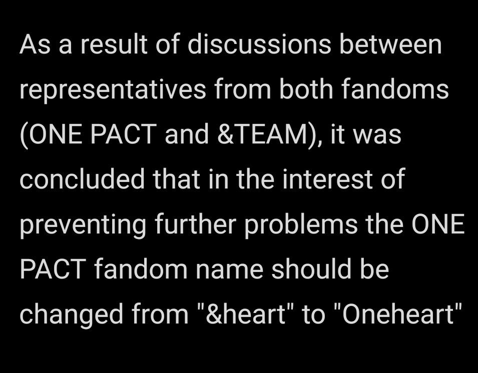 PLEASE CONSIDER CHANGING THE FANDOM NAME FROM '&HEARTS' TO 'ONEHEARTS'

@armada_ent
#ONEHEART_FOR_ONEPACT
#ArmadaReconsider
 #WeWantPeace