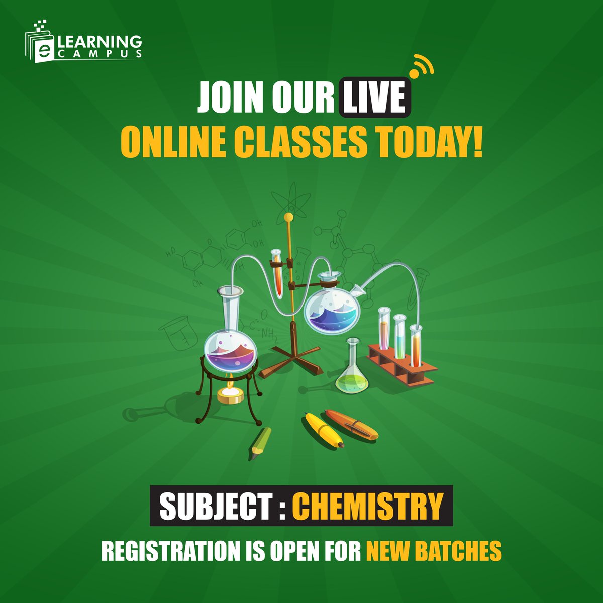 Level up your learning! 📚 Join our live online Chemistry classes today! 🧪✨ 
Don't miss out on the chance to ace chemistry with us! 💻🔬 

#GCSE #OnlineLearning #elearningcampus #ChemistryClass #RegisterNow