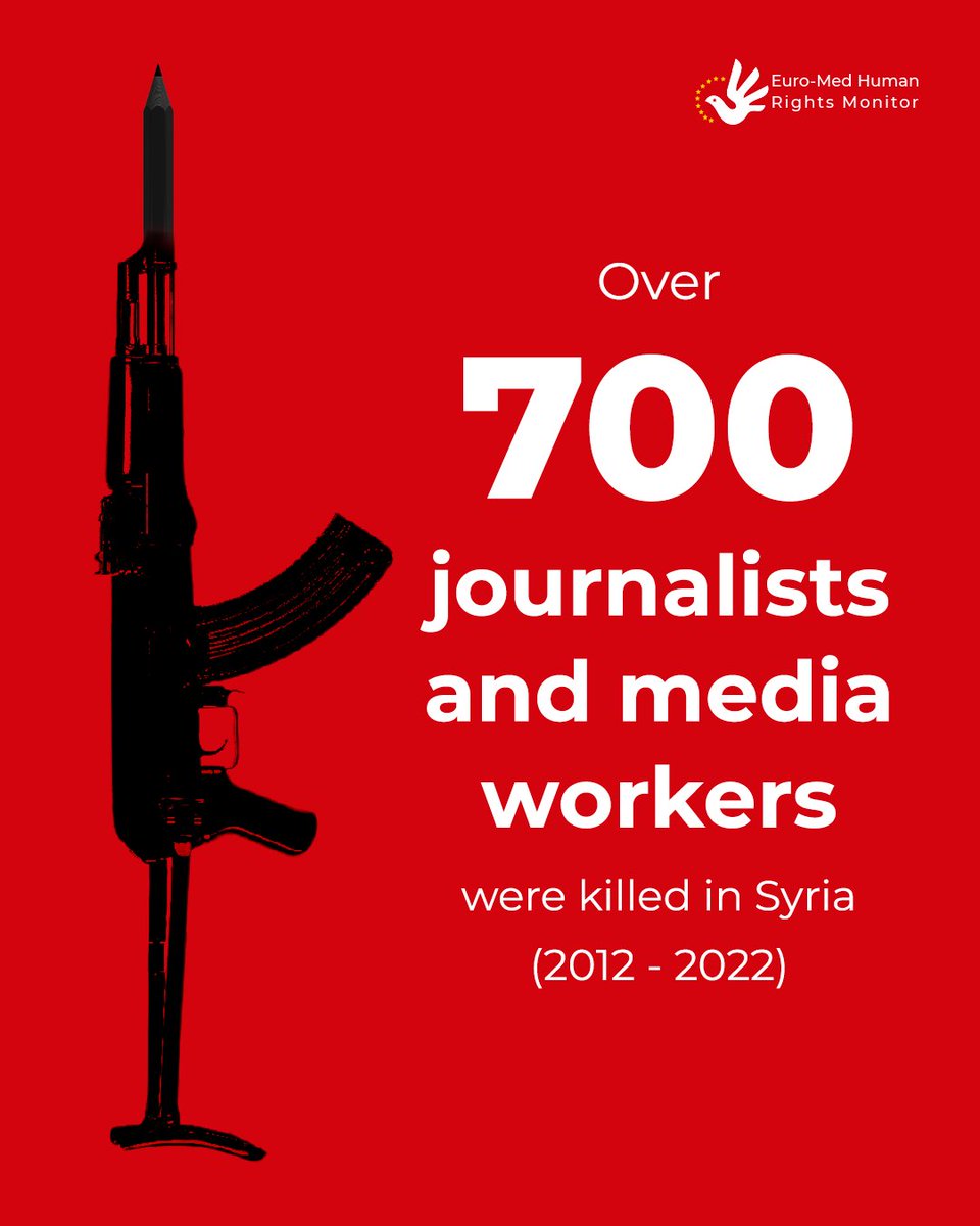 I've noticed posts comparing the number of journalists killed in Gaza to those of the Vietnam war (63) & WWII (69) While the rate in Gaza is unprecedented, let's not forget that 700+ journalists were killed in Syria since 2011, the deadliest crackdown on journalism in history.