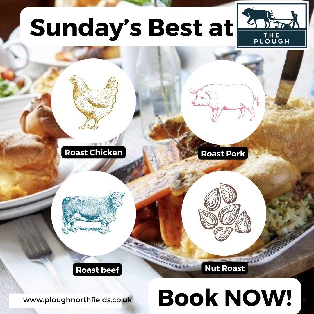 Book Now At The Plough and reserve your table for your Sunday Roast. Tables go fast so guarantee your space now! #roastdinner #sundayroast #roast #foodie #food #foodporn #roastpotatoes #sundaylunch #roastbeef #yorkshirepudding #foodblogger #foodstagram #roastchicken #sundaydinner