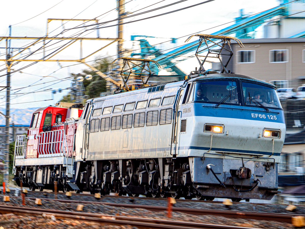 522_kiyo's tweet photo. こんばんは😊
#吹田a230運用 #8865レ #EF66125
#DD2002 #無動回送 #EF66 #吹田機関区
#DD200 #愛知機関区 #ディーゼル機関車
2023.12.02 pm3:30 https://t.co/2cwQgu8Q87