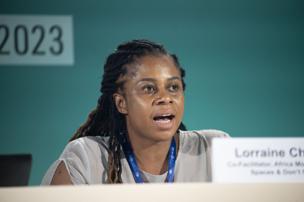 LossandDamage's tweet photo. 1/2. “On #LossAndDamage, we want to make sure that polluters pay for #ClimateDamages. We need to #MakePollutersPay!” Lorraine Chiponda from @DontGasAfrica makes it clear, instead making new oil and gas deals at #COP28, #FossilFuel companies should #PayUp4LossAndDamage! @CANIntl https://t.co/kSLEKgozSM
