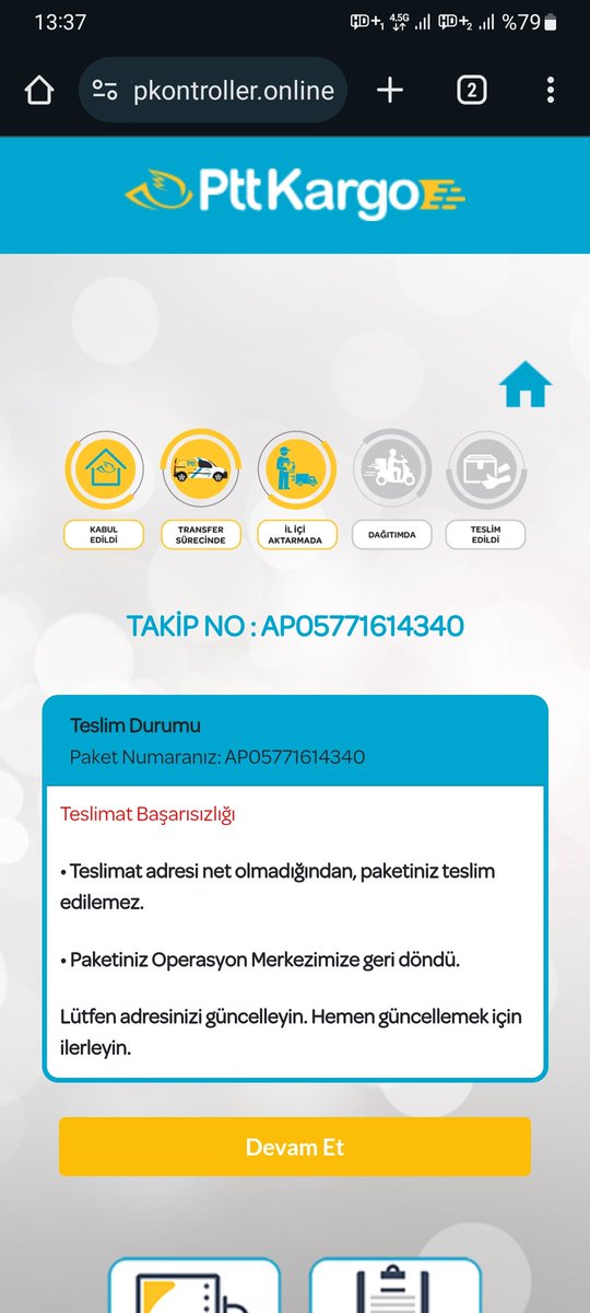 twofun38's tweet photo. @PTTKurumsal aşağıdaki link dolandırıcılık olup, Google arama motorunda en üstte çıkmakta ve gönderirler ile ilgili yanlış bilgi vererek, kredi kartı bilgileri talep etmektedir. https://t.co/Mn17gK3DNB

Müşteri mağduriyeti olmaması adına bilgilerinize. https://t.co/7olcXKzOfQ