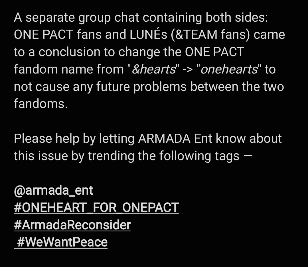 please @armada_ent reconsider this.

@armada_ent
#ONEHEART_FOR_ONEPACT
#ArmadaReconsider #WeWantPeace