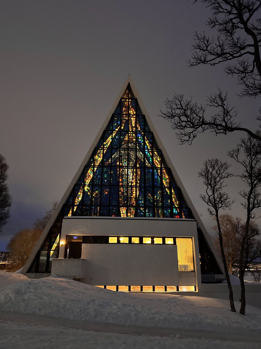 kmiranda95's tweet photo. Arctic Cathedral just after “sunset”. 

#norway #visitnorway #tromso #visittromso https://t.co/Of5hitABNl