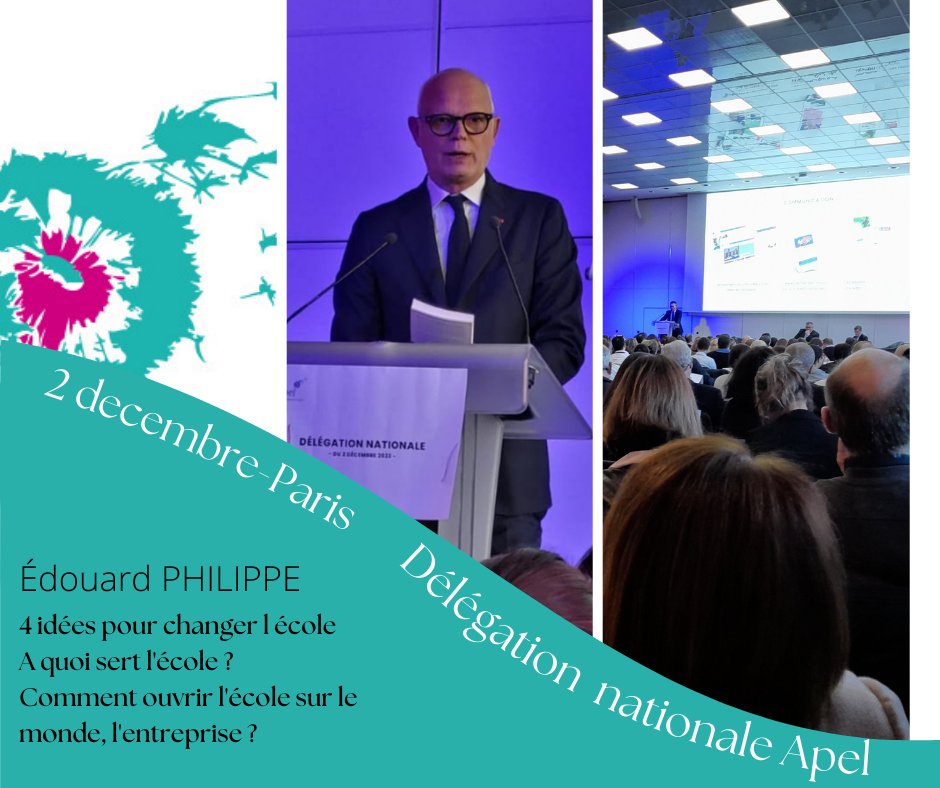 23 parents engagés bretons à Paris à
 l'occasion de la délégation nationale Apel. Intervention d Édouard Philippe