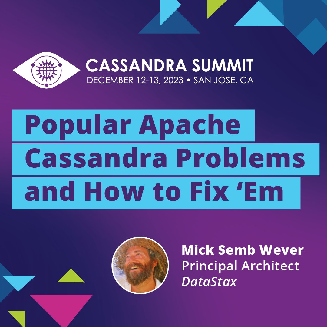 Come sunny California for a 2-day event, Dec 12-13.

Join me + other #ApacheCassandra committers, contributors, &amp; PMC members. 

I'll be speaking on day 2 at 11:10am: bit.ly/49IemgH