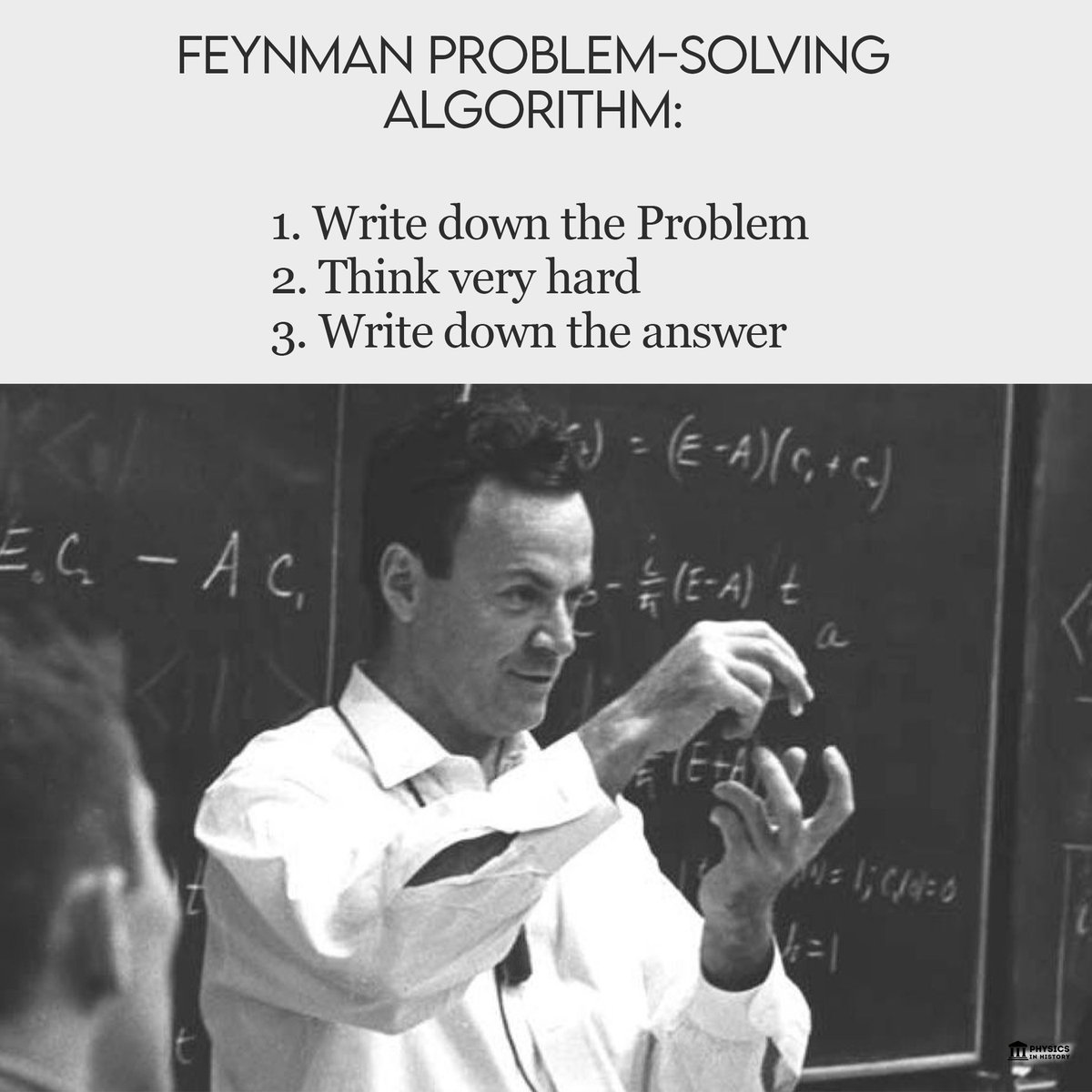 PhysInHistory's tweet photo. Feynman Problem-solving algorithm ✍️ https://t.co/FUq3YPNSjD