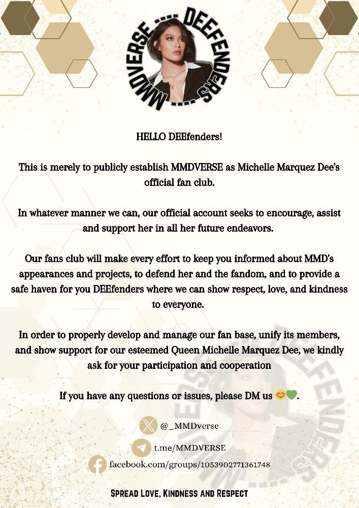 DEEfendersOfMMD's tweet photo. Hello DEEfenders!

Greetings to everyone, hope you find time to read:

Thank you

#MMDverse #MichelleDee | @michellemdee @Sparkle_GMA @gmanetwork https://t.co/BgvhE8TmpB