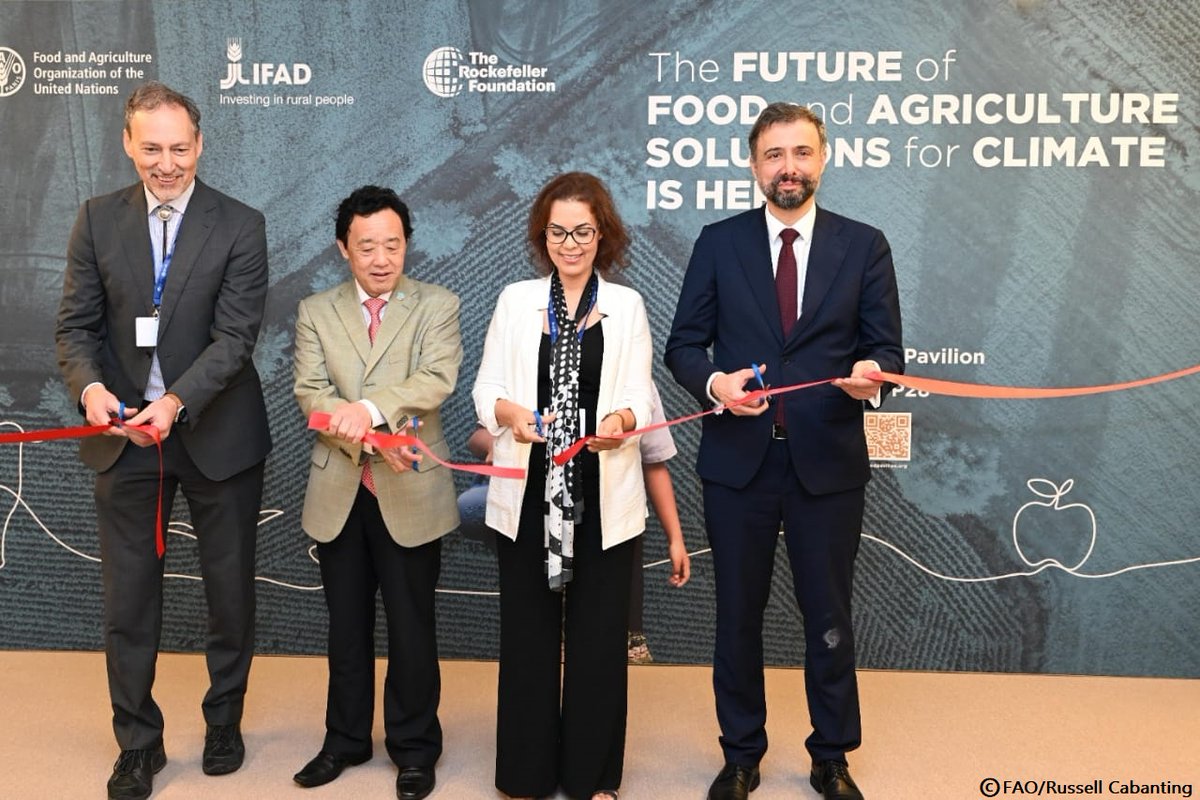 Delighted to inaugurate <a href="/FAO/">Food and Agriculture Organization</a>, <a href="/CGIAR/">CGIAR</a>, <a href="/IFAD/">International Fund for Agricultural Development</a> &amp; <a href="/RockefellerFdn/">The Rockefeller Foundation</a> Food &amp; Agriculture Pavilion at #COP28. The pavilion exemplifies how &amp; why we must work together, across sectors, to ensure that agrifood systems transformation is at the heart of the solutions to the #ClimateCrisis.