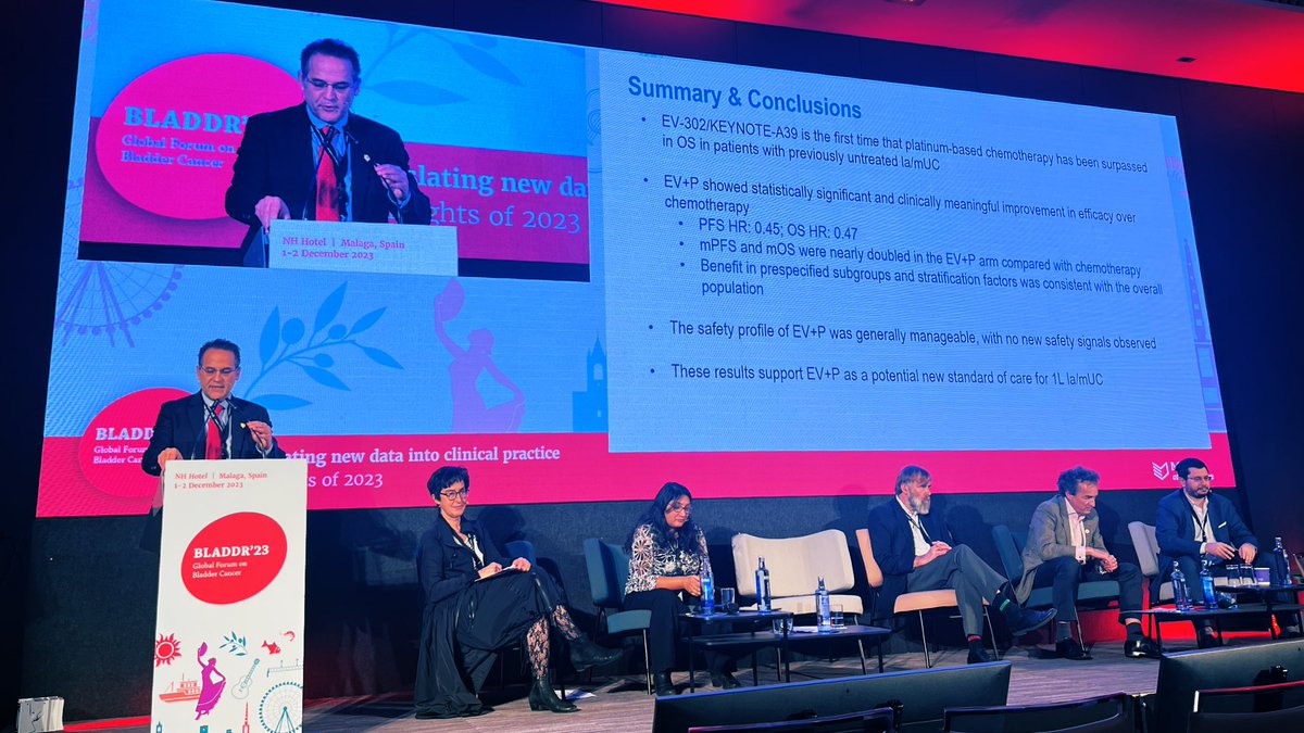 Great session of #BLADDR23 A new standard of care in 1st-line treatment of mUCA? 👉 @nachoduranm great speaker 👏🏼 @mdesantis234 @achoud72 @nachoduranm Peter Hoskin Ron Jones @PGrivasMDPhD 👉 Cases & Lectures in OMBC, mUCa, targeted therapies @OncoAlert