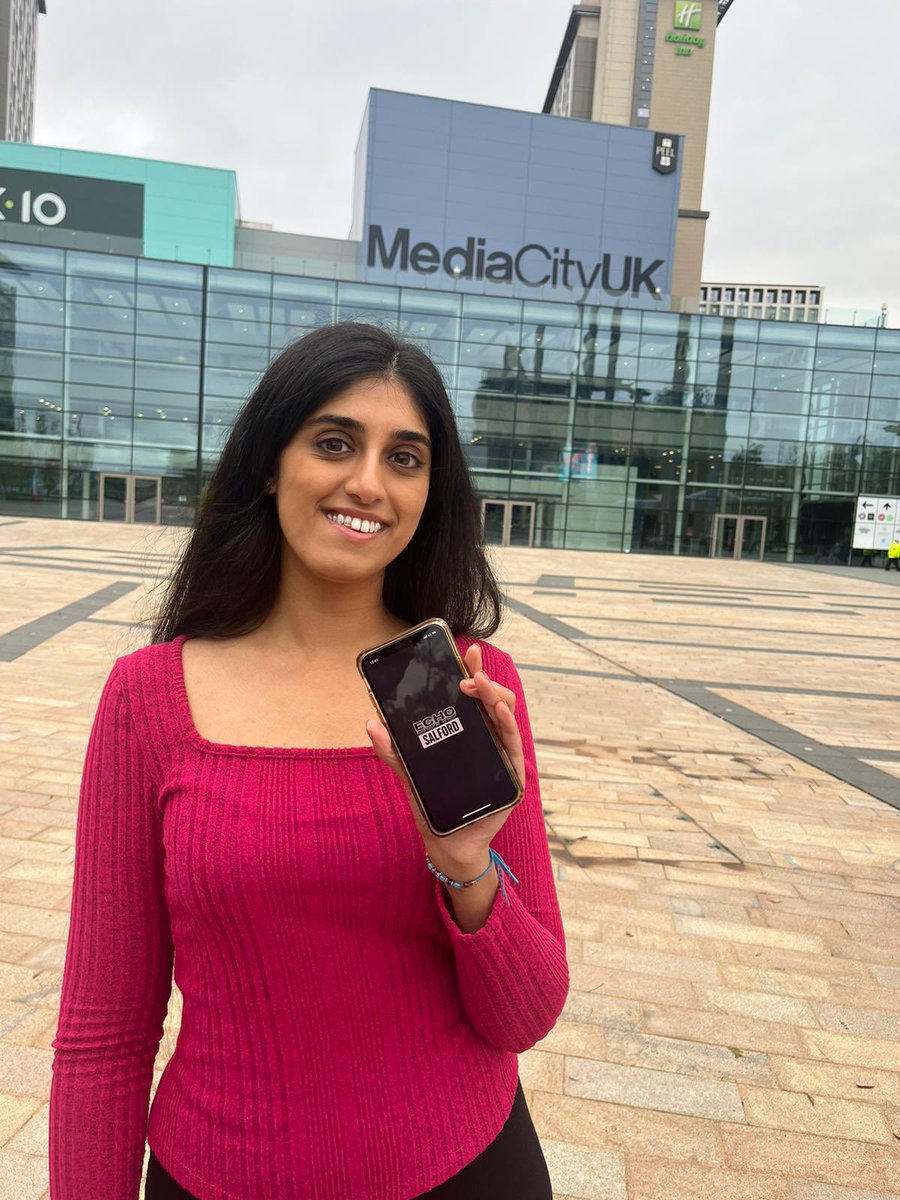 priyaaamatharu's tweet photo. I’m on an app! Catch the AR version of me on the @EchoSalford app, taking you through the musical heritage of @MediaCityUK 🤩🎵 https://t.co/Q5TadwpdDH