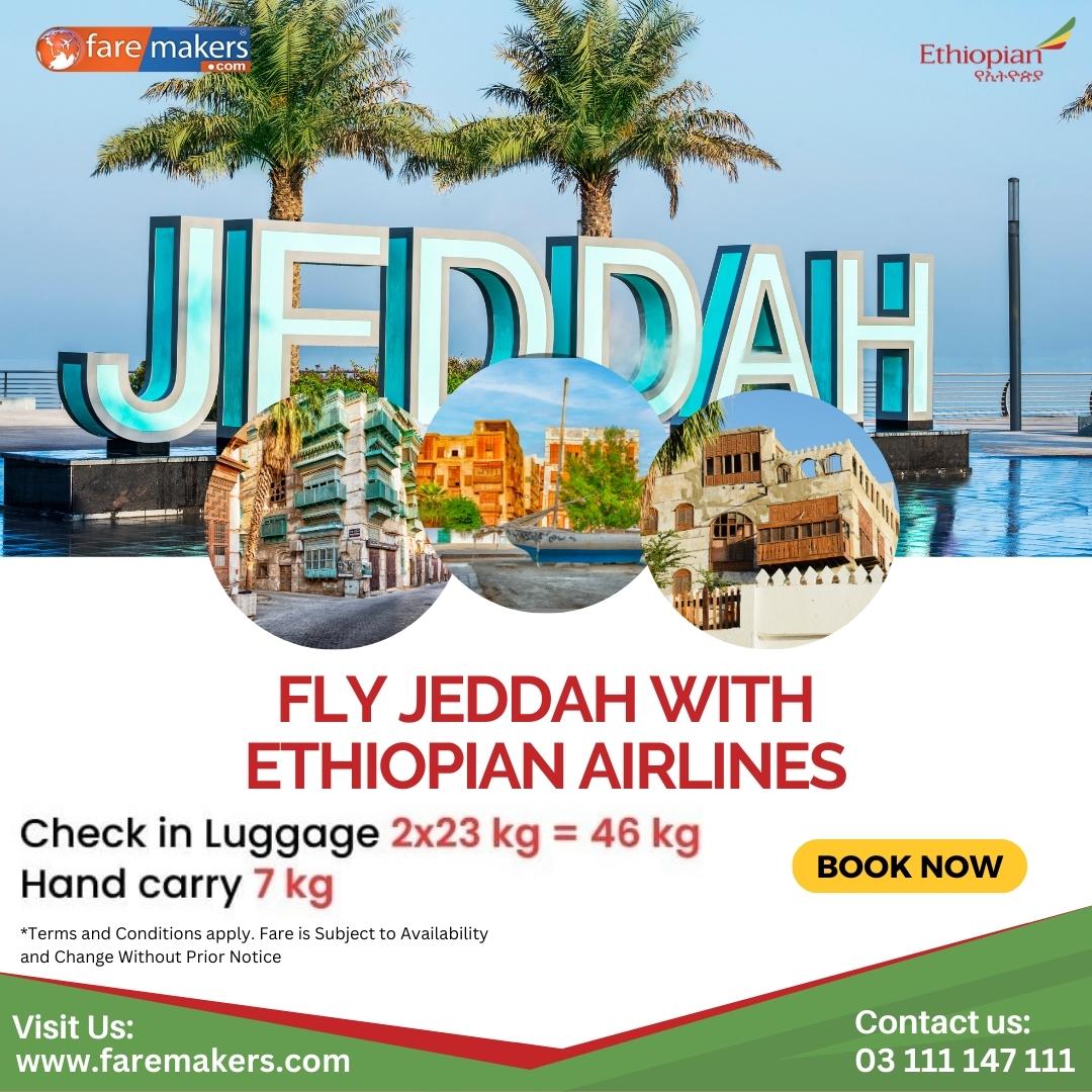 Faremakers's tweet photo. Ethiopian Airlines Brings Flights to Jeddah
Avail Special Fares with Ethiopian Airlines
Book Now, with Faremakers
Call/WhatsApp: 0311 1147111
Visit: https://t.co/DFG0nGbfPK
#cheapflights #travel #Faremakers #TravelDeals #jeddah #ethiopianairlines https://t.co/I2isFc38cH