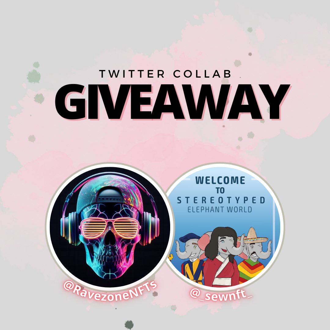 RaveZone~NFTs (@vvsystematics) on Twitter photo 🎁 Join the RavezoneNFTs X Stereotyped Elephant World Giveaway! 🎁
🎉 5 WL spots from RavezoneNFTs
🎉 10 WL spots from S.E.W
To Enter:
1⃣ Follow <a href="/vvsystematics/">RaveZone~NFTs</a> & <a href="/_sewnft_/">Stereotyped Elephant World</a>
2⃣ ❤️ & 🔁
3⃣ Tag 2 Friends ✨
Ends in 24hrs ⏳
#NFT #Giveaway #SolanaNFTs #WLgiveaway 🎁 Join the RavezoneNFTs X Stereotyped Elephant World Giveaway! 🎁
🎉 5 WL spots from RavezoneNFTs
🎉 10 WL spots from S.E.W
To Enter:
1⃣ Follow <a href="/vvsystematics/">RaveZone~NFTs</a> & <a href="/_sewnft_/">Stereotyped Elephant World</a>
2⃣ ❤️ & 🔁
3⃣ Tag 2 Friends ✨
Ends in 24hrs ⏳
#NFT #Giveaway #SolanaNFTs #WLgiveaway