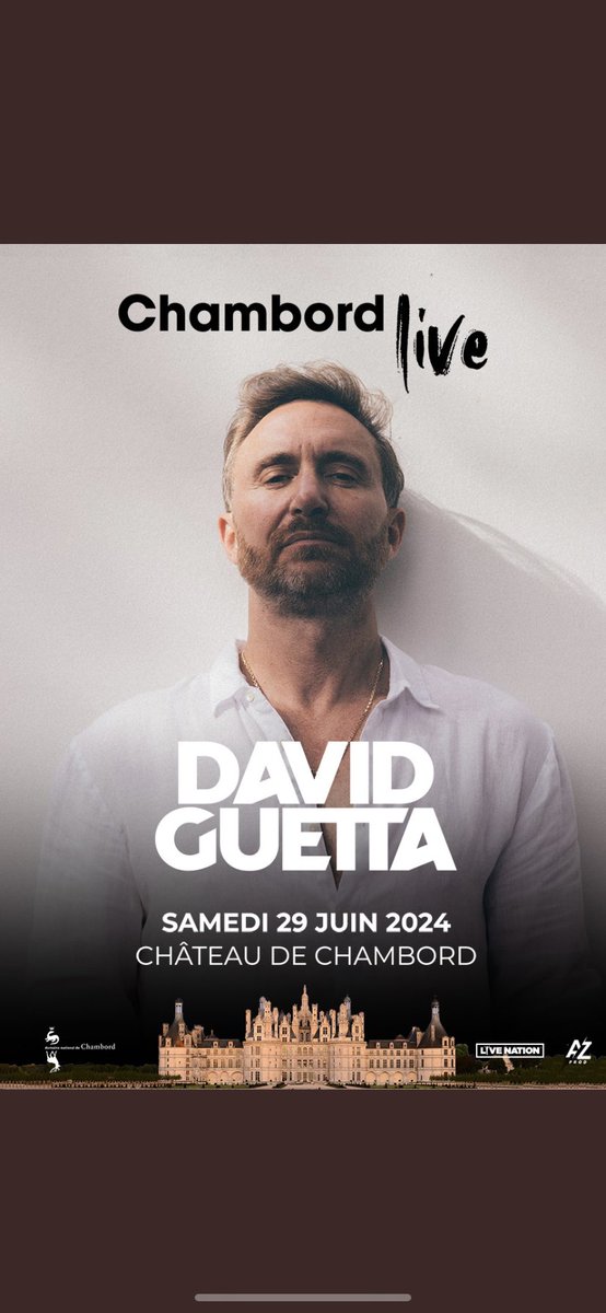 lecharmeelectro's tweet photo. Pour sa 3ème édition le Chambord Live accueillera le 29 juin 2024 @davidguetta 
Une soirée de folie en perspective ! 
Préventes dès le 5 décembre prochain #Chambordlive https://t.co/BkMNX3T3F4