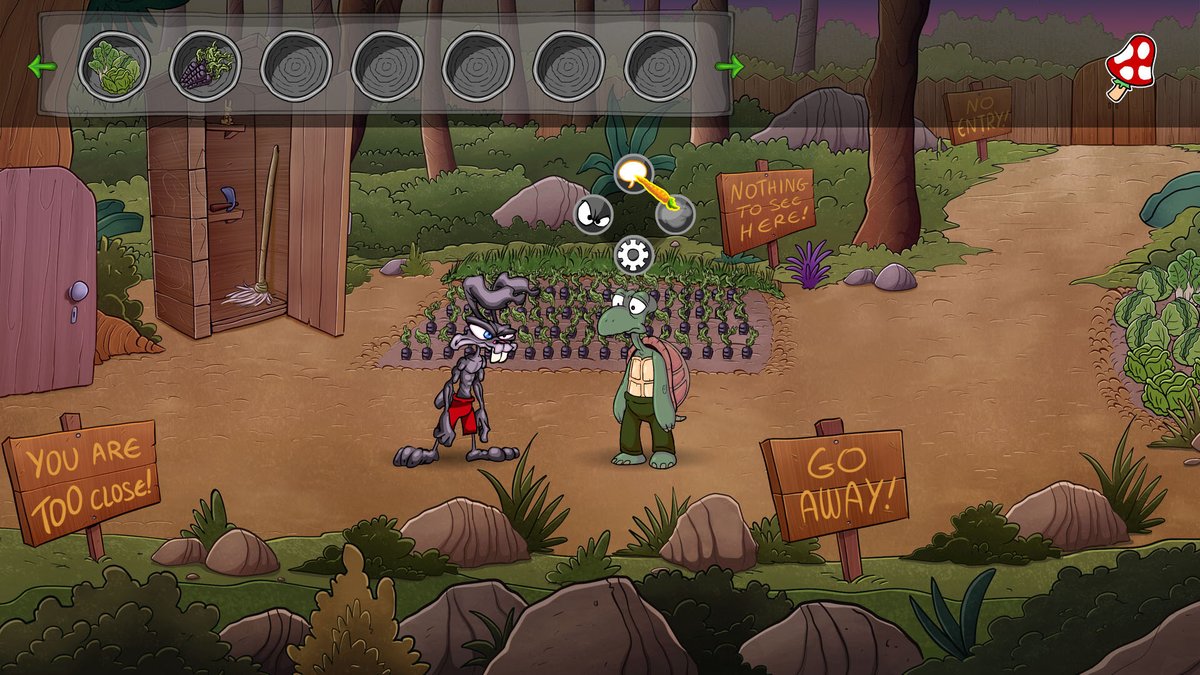 animaticvision's tweet photo. Things get tricky in this forest... "Mutants Ate My Carrots" game coming in 2024. https://t.co/BsfRPE3ecq 
#screenshotsaturday  #indiedev #indiegame #animaticvision #pointandclickgame #adventure https://t.co/1YtXOauUtF