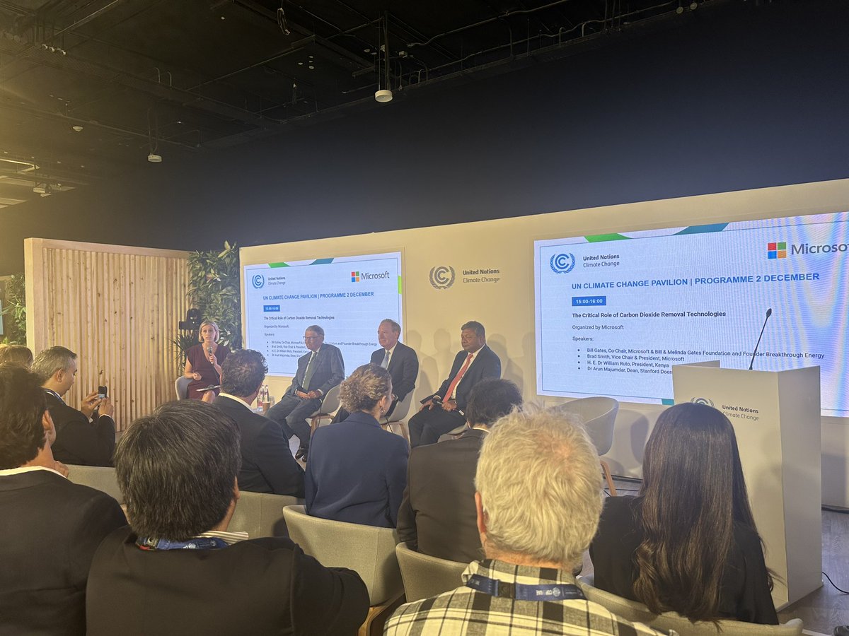 Let’s talk  about  CO2 removal technologies as an aid to combat  global warming.. featuring Bill Gates, Brad Smith and Dr Arun Majumdar.