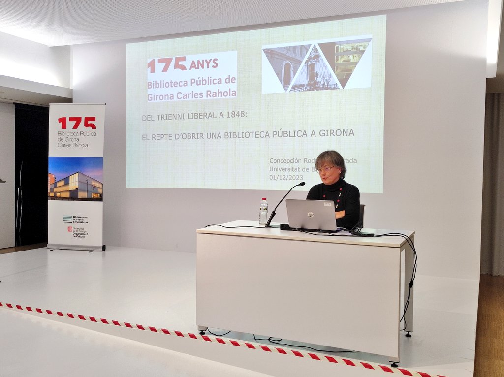 bprahola's tweet photo. Magnífica xerrada a càrrec de Concepción Rodríguez, professora de la @FIMA_UB
Una activitat imprescindible en el marc del #175Aniversari per posar en context l'origen de la #BiblioRahola
Moltes gràcies per acompanyar-nos-hi!
#BiblioRahola175 #BibliotequesCat #Girona #175Anys https://t.co/5FjhVP5ZEu