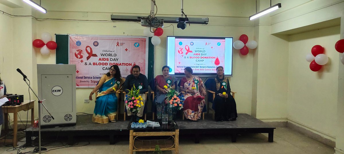 WSpolytechnic's tweet photo. The NSS unit of Women's Hapania has Celebrated "Worlds AIDS Day-2023"  program at Women's Polytechnic Hapania followed by Blood Donation program where Faculty members and NSS volunteers participate in the blood donation camp. https://t.co/3jaGYd9Xu3