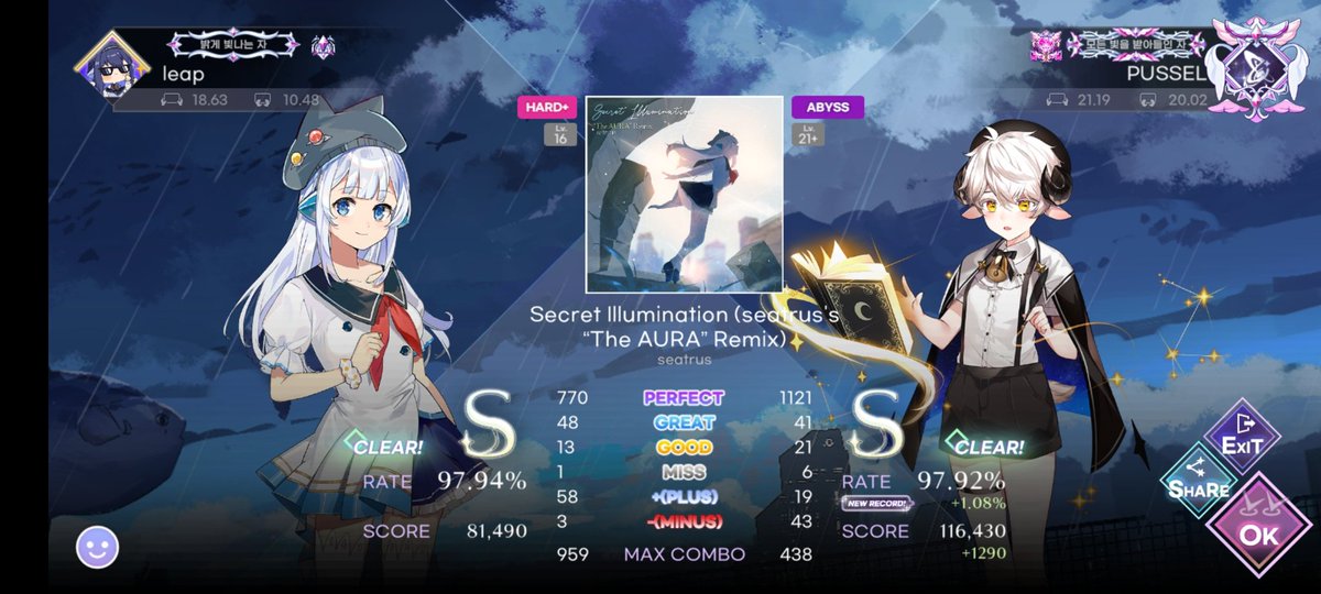 Leapense1's tweet photo. #칼파 #カルパ #KALPA #音ゲー
#친구와같이플레이 #PlayWithFriend #フレンドと一緒にプレイ

@65_Piece (칼파고수)과 함께 칼파했답니다.
너무나도 잘하심. ㅋㅋㅋ https://t.co/11qGQqNN46