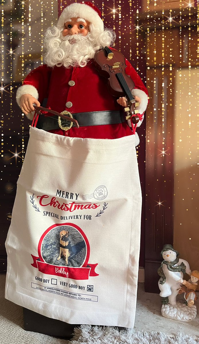 lspark_89's tweet photo. Bobby’s stocking has seen its last Christmas so got him a personalised Santa sack from @KIP_Gifts &amp; it’s beautiful!
Can’t wait to fill it up with his presents 🐾🖤🤍🎅🏻🎄 #MerryChristmas https://t.co/a0BvAR6xmY