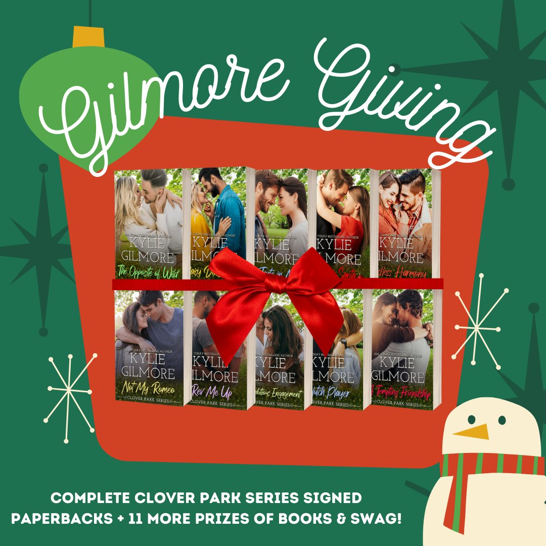It's time for Gilmore Giving! 🎁 To celebrate the holidays I'm giving away a complete Clover Park series signed paperbacks and 11 more prizes of books and swag! Enter to win at kyliegilmore.com/oppositeofwild

Int'l okay. Contest ends Dec 5, 2023.
#gilmoregiving #kyliegilmore #cloverpark