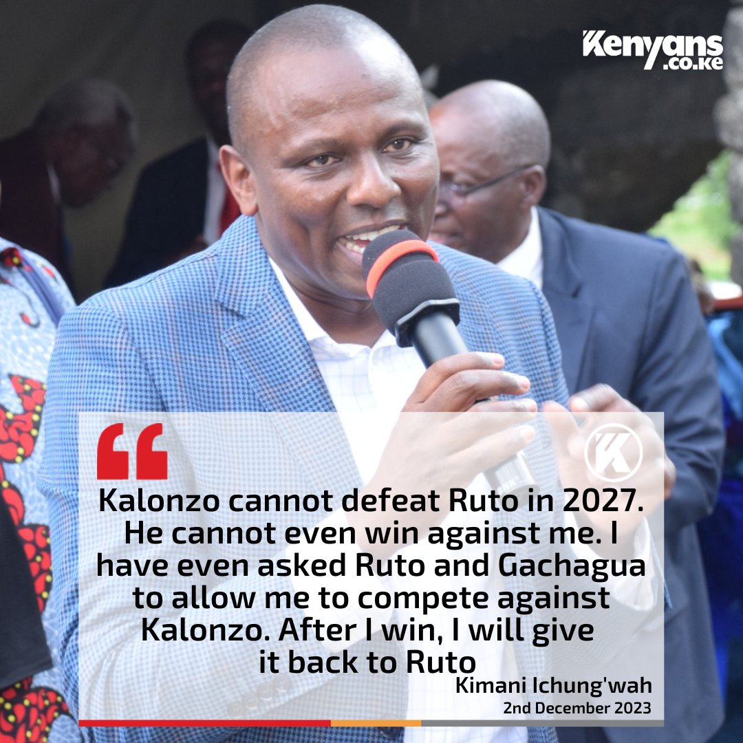 Kalonzo cannot even win against me - Kimani Ichung'wah