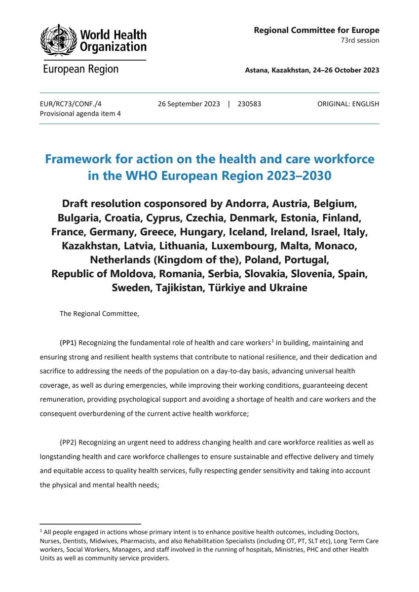 EJD (@ejdpwg) on Twitter photo .<a href="/WHO_Europe/">WHO/Europe</a> ’s 53 Member States adopt historic resolution to protect and support health and care workers across Europe and Central Asia: Read 📚 more: buff.ly/3GvFfqs #TimeToAct2023 #HealthWorkforce #EJDTradition2Transition .<a href="/WHO_Europe/">WHO/Europe</a> ’s 53 Member States adopt historic resolution to protect and support health and care workers across Europe and Central Asia: Read 📚 more: buff.ly/3GvFfqs #TimeToAct2023 #HealthWorkforce #EJDTradition2Transition