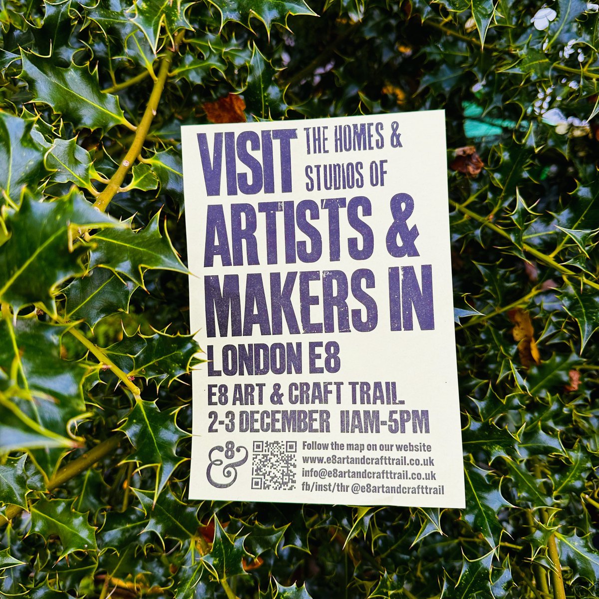 e8_create's tweet image. Today &amp;amp; tomorrow it’s E8 Art &amp;amp; Craft trail! Visit local artists and makers and find great Xmas gifts. @e8create artists participating inc @_BirdintheHand @LizBone64 
e8artandcrafttrail.co.uk 

#art #design #crafts #makers #homewares #jewellery #christmas #shoplocal #hackney