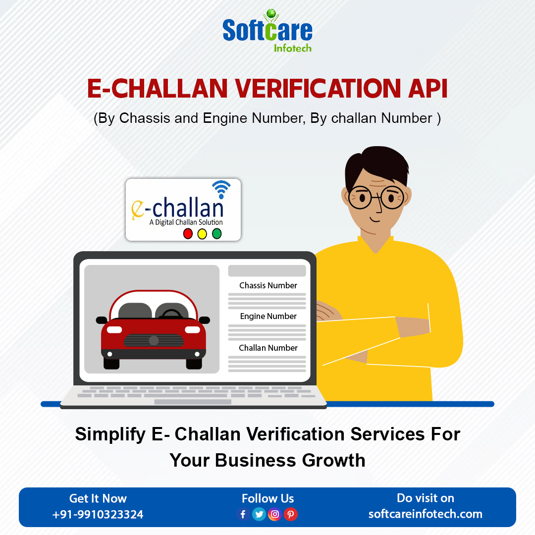 softcareinfotec's tweet image. Offer Customers E- Challan Verification Service Simple & Highly Secure with Softcare Infotech API. 📷
Free Demo Call - +91-9910323324
Visit Here:- buff.ly/3i0LXMC
#verificationapi #echallanverificationapi #verificationservices #TrafficChallan #trafficchallanapi