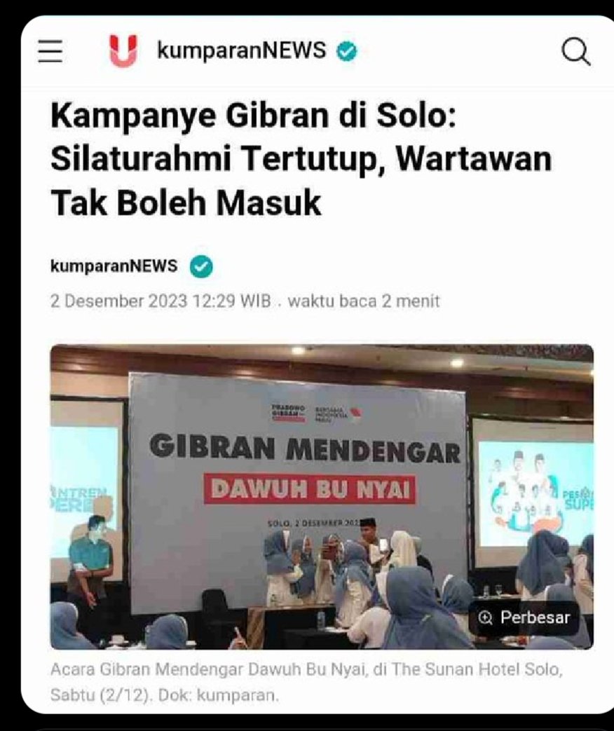 Beginilah kalau Pemilu kebobolan Peserta Dungu.

Debat ngga berani.
Kampanye tertutup.
Diwawancara kabur.

Betul-betul 
Pemilu terKOPLAK dalam sejarah .