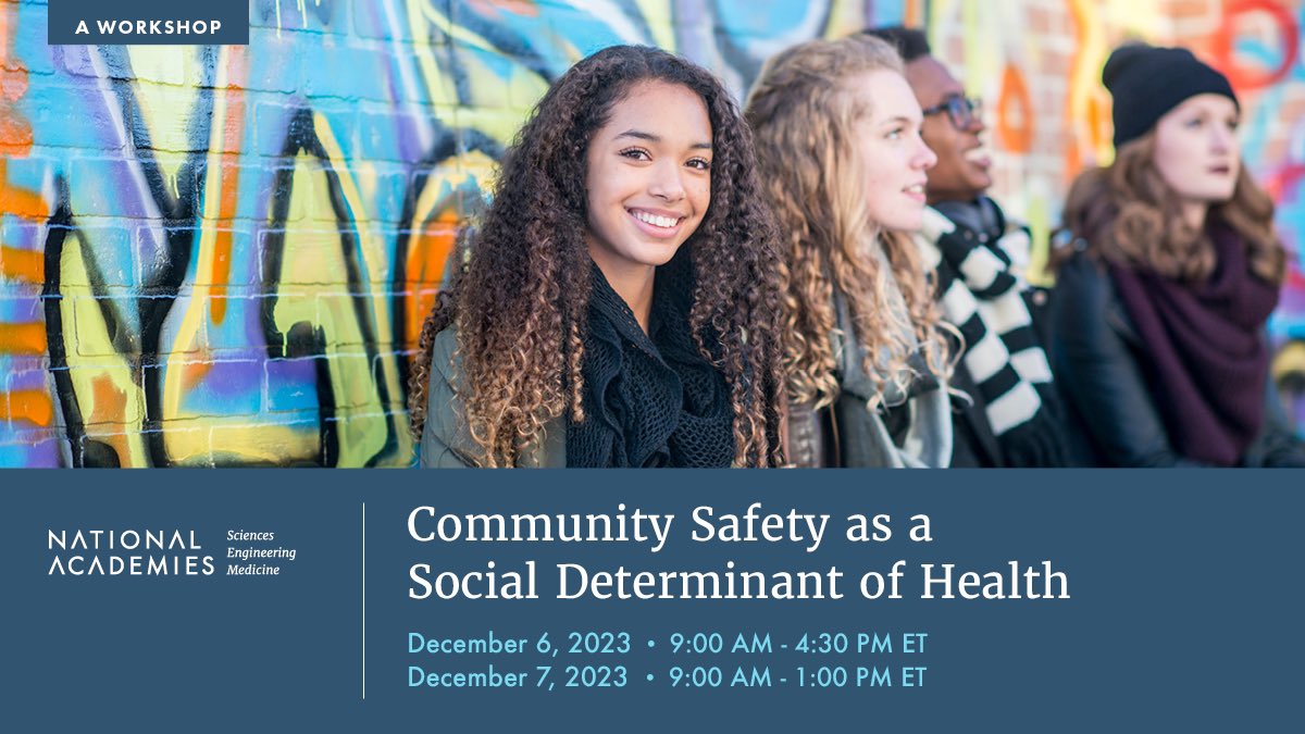 Dr. Rashawn Ray (@sociologistray) on Twitter photo How can physical spaces & social structures reinforce #CommunitySafety?
Join <a href="/NASEM_Health/">NASEM Health</a>
December 6-7 for a hybrid workshop on community safety as a social determinant of health
I will be speaking
Register here: ow.ly/ACBZ50PZSJ3 #ViolencePrevention How can physical spaces & social structures reinforce #CommunitySafety?
Join <a href="/NASEM_Health/">NASEM Health</a>
December 6-7 for a hybrid workshop on community safety as a social determinant of health
I will be speaking
Register here: ow.ly/ACBZ50PZSJ3 #ViolencePrevention