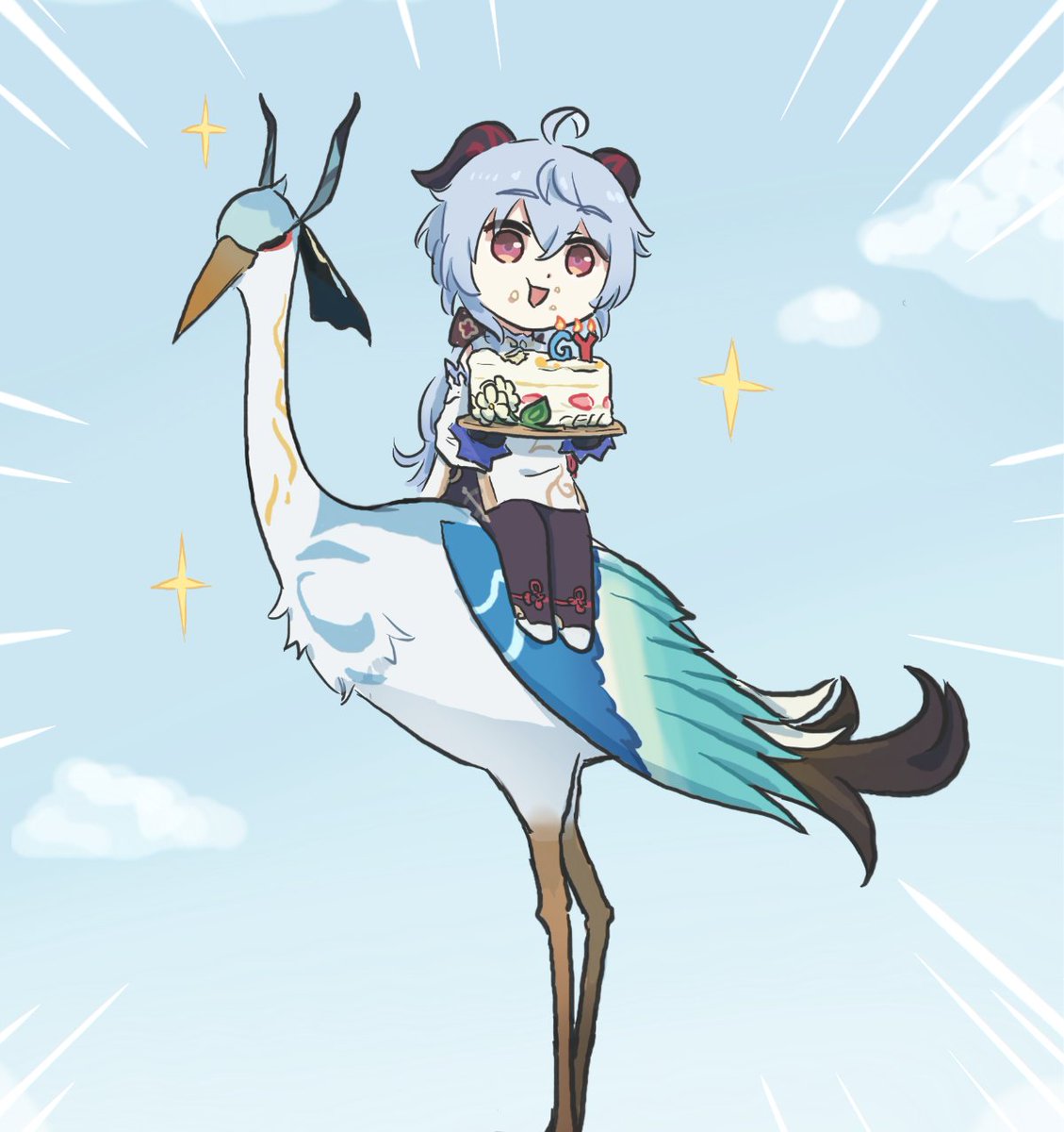 xinzoruo's tweet photo. 师徒情深🎂🐏🐦💪
#甘雨生誕祭 #Ganyu https://t.co/BVKbyZcjK4