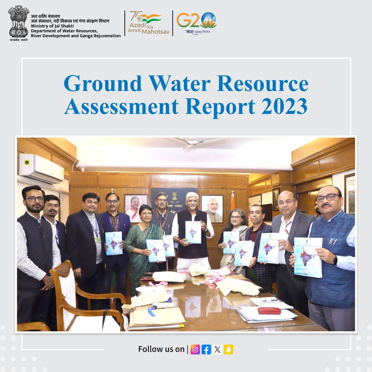 Just thought to share the photograph...Annual GW Assessment Report release by Hon JalShakti Minister @gssjodhpur ji... #Waterreport