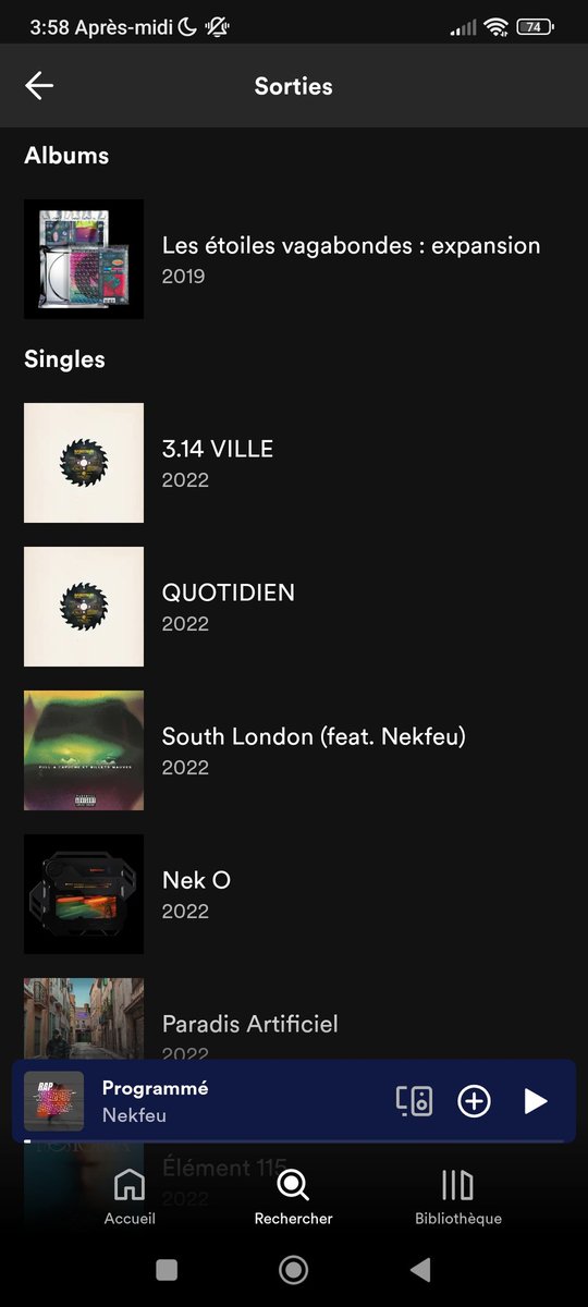 Julien_Rib's tweet photo. @emenesme @Neite_c @naingui2bezbar Regarde le screen Menes, tes bête ou quoi ? Sur le compte Spotify de Nekfeu il y a plus qu'un seul album d'enregistré https://t.co/QTR2W3xa4N