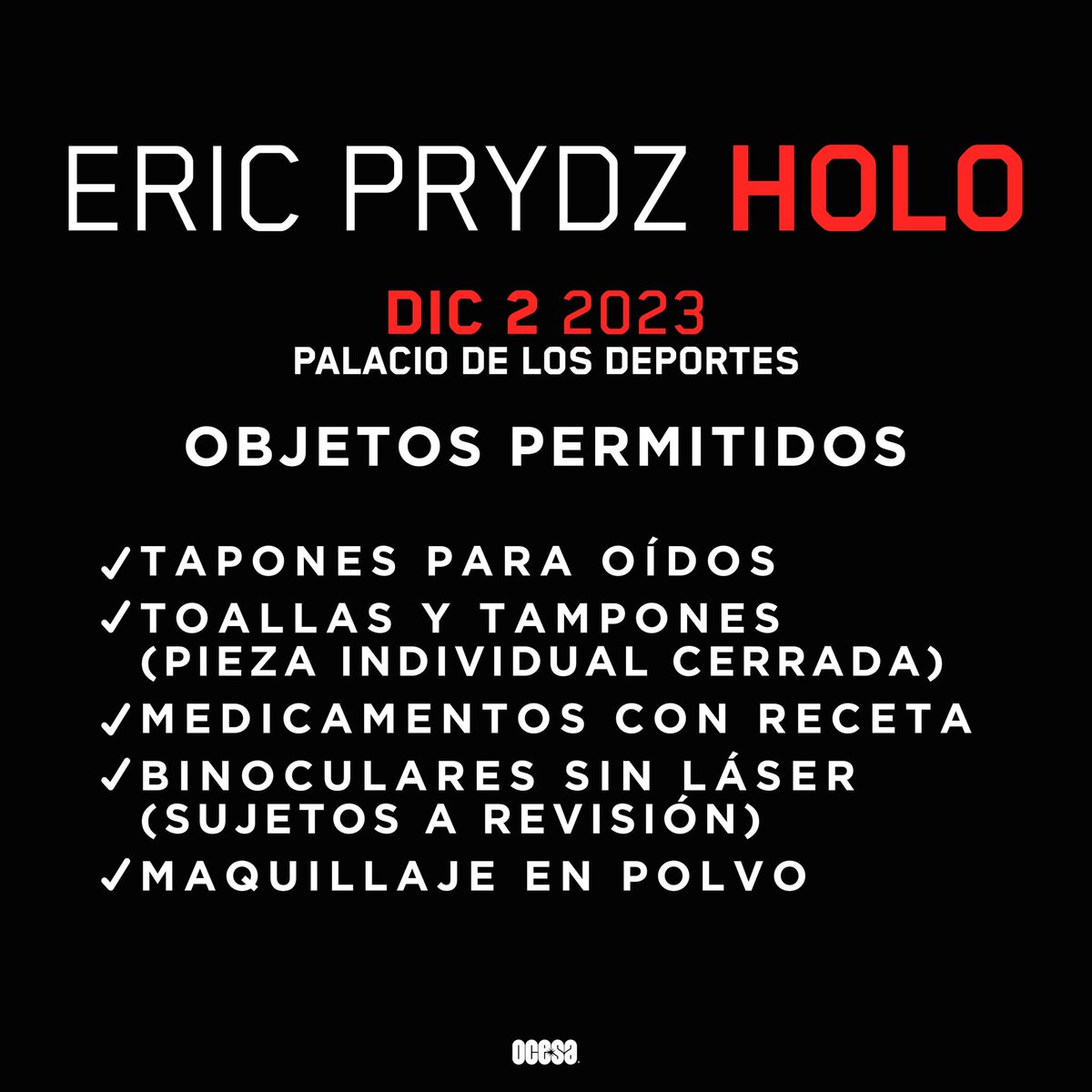 ocesa_total's tweet photo. ¡Esto es real! 🤯🔥 ¡El legendario Eric Prydz llega HOY al Palacio de los Deportes con épico #HOLOTour! ⚡️ https://t.co/NarBGAbay7